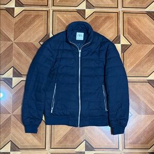 Zara Men's Dark Blue Puffer Jacket